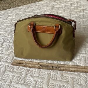 Dooney & Bourke Olive Mini Bag with Brown Leather Trim